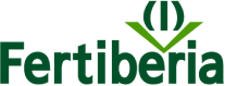 Logotipo de la empresa Fertiberia mostrando un diseño gráfico con dos hojas verdes en la parte superior que forman una especie de corona sobre el nombre 'Fertiberia', escrito en letras verdes.