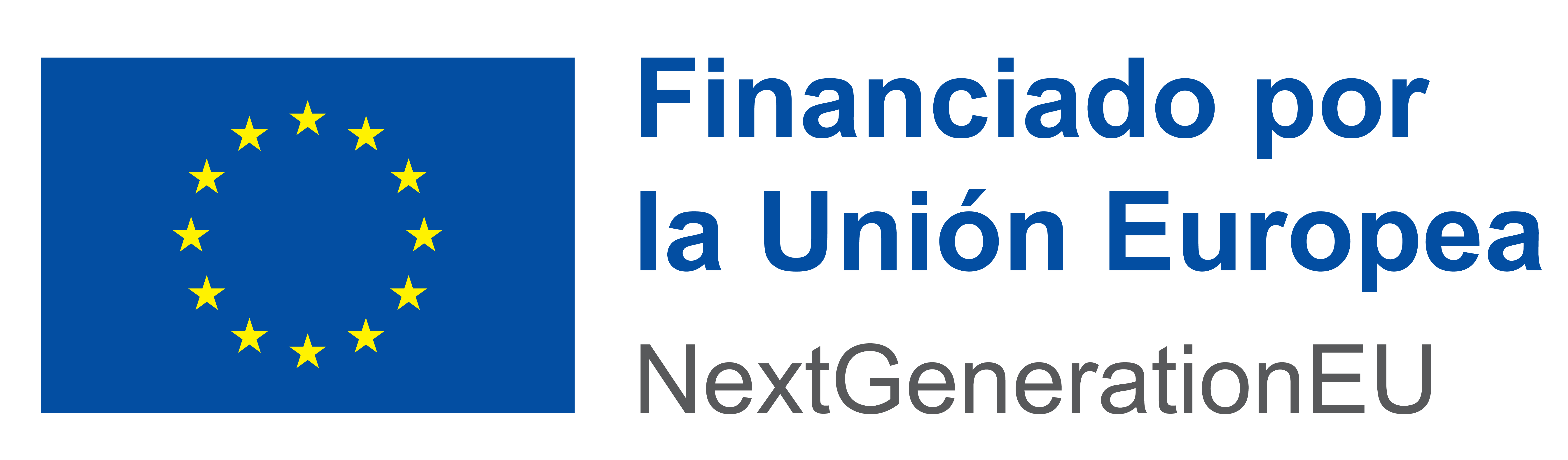 Logotipo de NextGenerationEU con bandera de la Unión Europea y texto "Financiado por la Unión Europea" indicando la contribución europea a proyectos de rehabilitación de edificios y desarrollo sostenible.