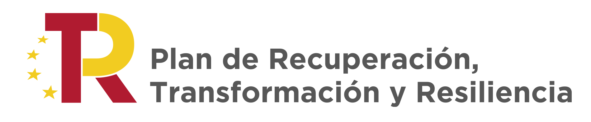 Logotipo del Plan de Recuperación, Transformación y Resiliencia español junto a la bandera de la Unión Europea, representando la inversión y el apoyo en la recuperación post-pandemia y la resiliencia económica a través de la reforma estructural y las inversiones públicas.